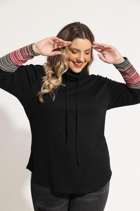 Image of CARCOS Womens Plus Size Tops Mock Neck Long Sleeve Shirts Turtleneck Tunics for Fall Winter XL-5XL