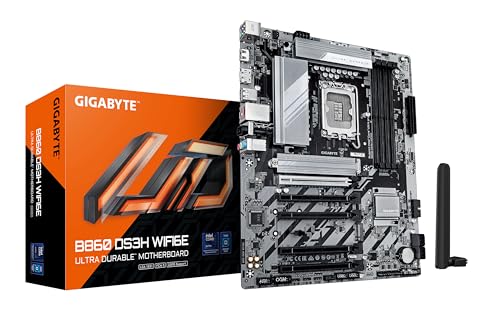 Image of GIGABYTE B860 DS3H WIFI6E Motherboard - Intel Core Ultra Series CPUs, 8+1+2+2 Phases VRM, up to 9066MHz DDR5, 1xPCIe 5.0 + 1xPCIe 4.0 M.2, 2.5GbE LAN, WiFi 6E, USB 3.2 Gen 2x2