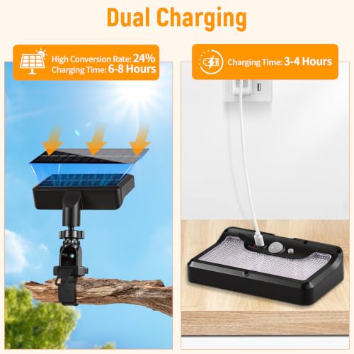 Image of Solar Motion Sensor Light Outdoor with Adjustable Strap & Light Head(2Pack)
