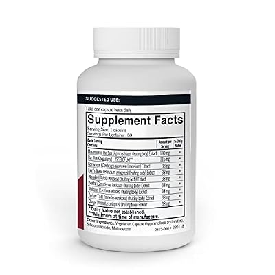 Kirkman - Mushroom Gut Health - 60 Capsules - Supports Gut Health - Aids Immune Health - Hypoallergenic