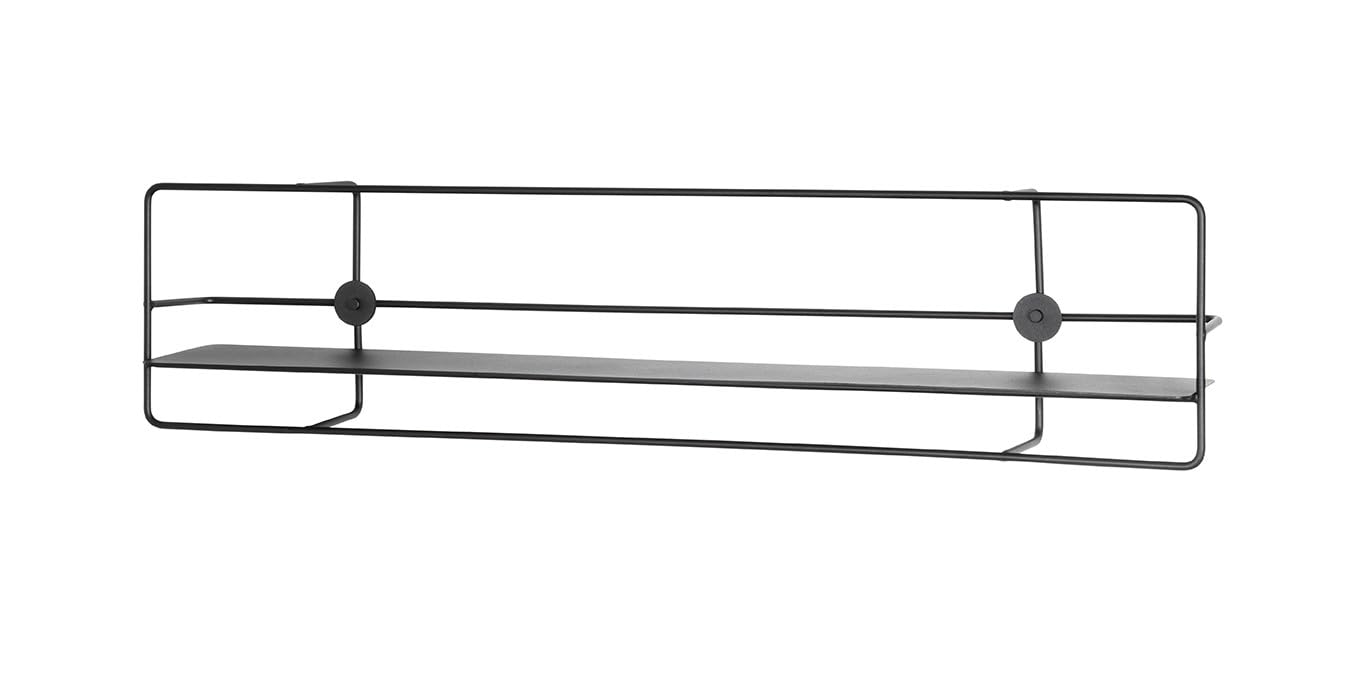 HAKU Wall Rack black, Metal - Dim.: W 90 x H 21 x D 14 cm, Style: Modern