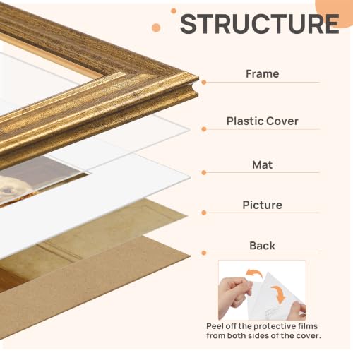Image of upsimples 8x10 Picture Frame, Vintage Frames Decor, 1Pack Bronze | Fit 5x7 and 8 x 10 Photo, Wall or Tabletop Display, Antique-style Decoration, Rustic Farmhouse Decor, For Weddings