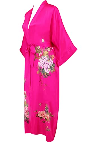 Kwedhonjh-Womens-Classic-100-Silk-Kimono-Robe-BathrobePrinted-Pattern