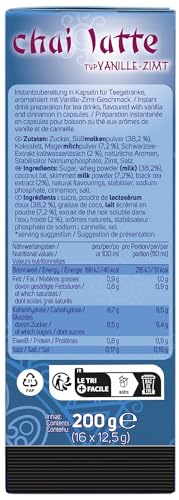 KRÜGER chai latte Vanille-Zimt Kapseln, Milchtee, kompatibel mit K-fee Kapselmaschinen, 6er Pack (6x 16 Kapseln)