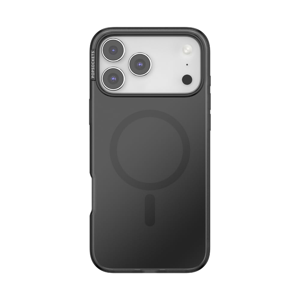 PopSockets iPhone 17 Pro Max Phone Case with MagSafe- Black Transluscent