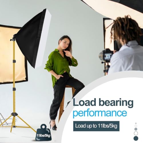 Image of EMART 7Ft Light Stand for Photography, Speedlight, Softbox 2 Pack-Gold