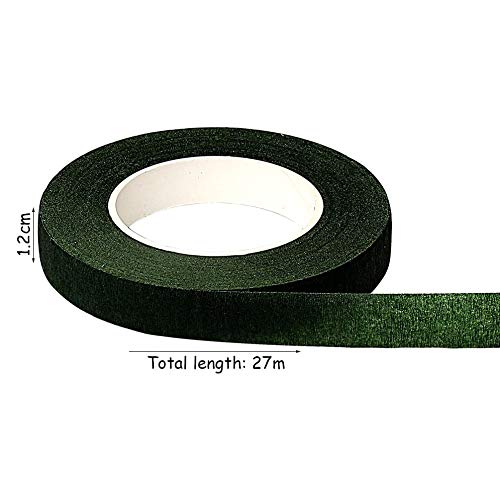 Nastro Fiorista Autoadesivo Verde - 27m X 13mm, Per Avvolgere Steli, Mazzi Di Fiori E Composizioni Floreali