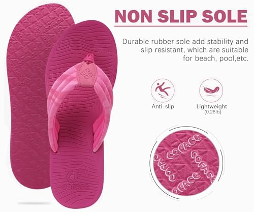 Image of COFACE Women's Flip Flops with Arch Support Ladies Fashion Lightweight Wedge Flip Flops Comfortable Yoga Mat Sole Summer Platform Thong Sandals