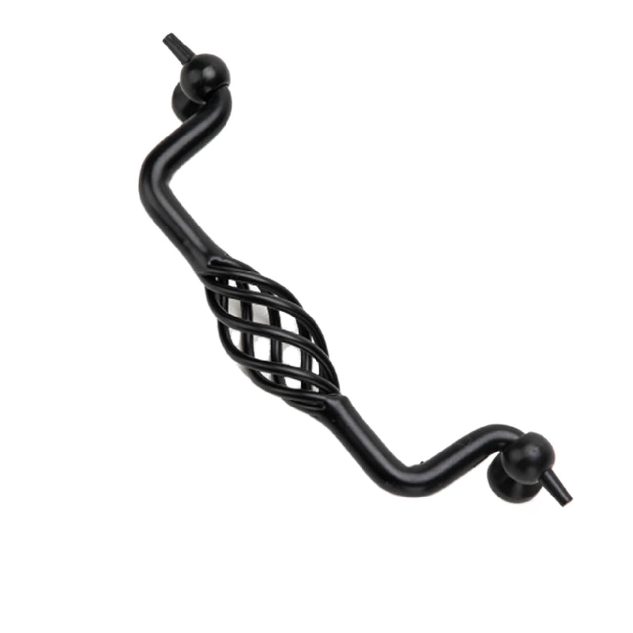 Yonmledo Type8 Black 128Mm Brass Vintage Drawer Handles 2Pcs Antique Bronze Cabinet Handles Hollow Out Birdcage Handles Drawer Knobs Wardrobe Door Pullers Furniture Handle With Screws(Type8 Black 128Mm)