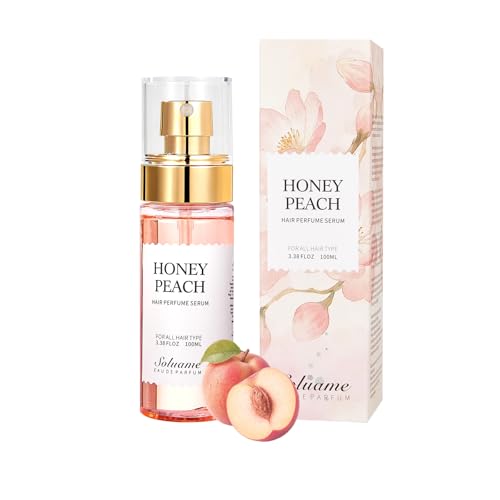 Hair Perfume for Women Honey Peach Hair Mist Perfume Long-lasting Fragrance Relieves Dryness 2-in-1 Hair and Body Mist Fresh Hair and Body 100ml