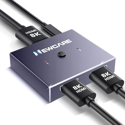 HDMI Switch 4K@60Hz, Bidirectional HDMI 2.0 Switch 2 in 1 Out, 48 Gbps, HDR, 3D Surround Sound, NEWCARE Aluminum 4K@60Hz HDMI Switcher Splitter for PS5/4, Xbox, Fire Stick (Grey 4K@60Hz) HDMI Switch 4K@60Hz, Bidirectional HDMI 2.0 Switch 2 in 1 Out, 48 Gbps, HDR, 3D Surround Sound, NEWCARE Aluminum 4K@60Hz HDMI Switcher Splitter for PS5/4, Xbox, Fire Stick (Grey 4K@60Hz)