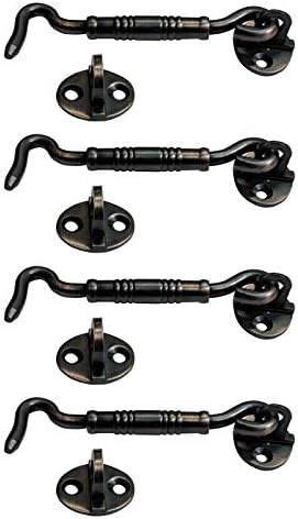 Adonai Hardware Light Duty Decorative Brass Cabin Hook - 3.70", Oil Rubbed Bronze (Supplied as 4 Pieces per Pack)