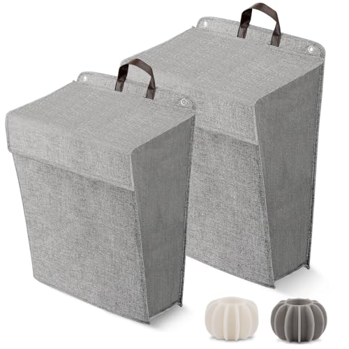 Wall Hanging Laundry Basket, Collapsible Laundry Hamper with Handle & Laundry Balls,Space-Saving...