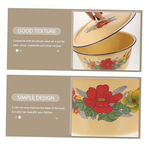 Marmite en émail polyvalente 28cm à grosse capacité de cuisson saine - 5