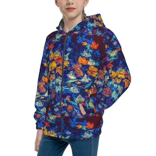 Colorful Mushrooms Kid Hoodies Boys Zip Up Sweatshirts Girls Pullover with Pocket