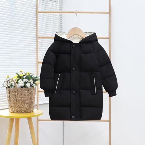 Girls Winter Long Puffer Lightweight Coat Toddler Padded Soft Jacket with Hood Kids 𝗪aterproof Snow Outwear2