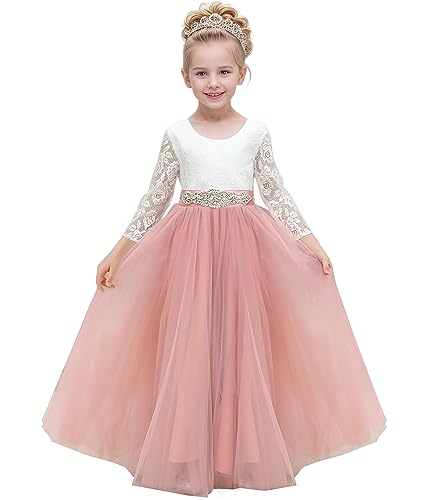 Aibaowedding Blumenmädchenkleid Spitze V-Rücken Tutu Tüll Prinzessin...