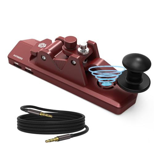 Manipulateur morse en alliage d'aluminium rouge avec base haut-parleur