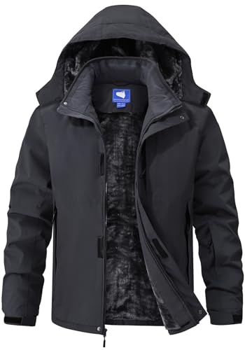 Aorga Mens Skiing Jackets Winter Waterproof Snow Ski Jackets Coats Fleece Lined Insulated Heavy...