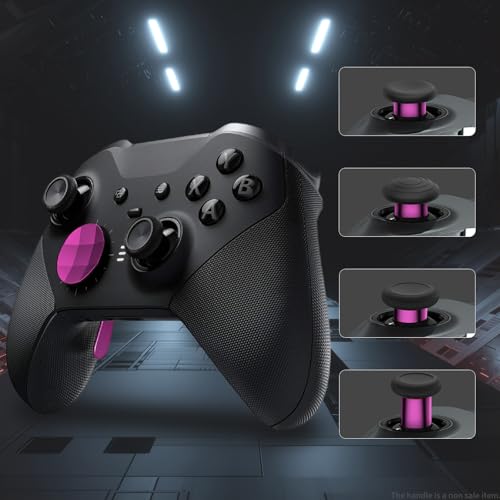 Image of CHARM FOCUS 16-in-1 Metal Thumbsticks Replacement Kits for Xbox Elite Series 2, X-box Elite 2 Controller Accessories, Includes Magnetic Joysticks, Paddles, Silicone Caps, D-Pads, 1 Tool (Magenta)