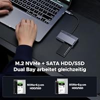 UGREEN 2 in 1 M.2 NVMe SATA USB Adapter, 10Gbps Festplatten Adapter – Ansicht 2