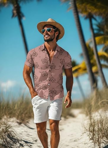 Image of Lymio Men Shirt || Men Embroidery Design Half Sleeve Cotton Shirt (Available Also Packs) (Embro-Flower)