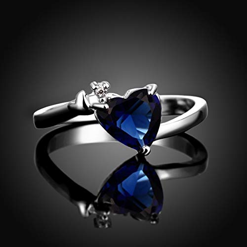 Romantic Heart Crystal Silver Plated Ring