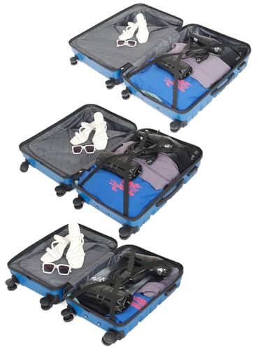 Image of Teakwood Unisex Trolley Bag for Travel, Hard Cabin Trolley Suitcase Bag, Numver Lock System 360 Degree 8 Rotating Wheels | Set of 3 (55, 65, 76 CM, Royal Blue)