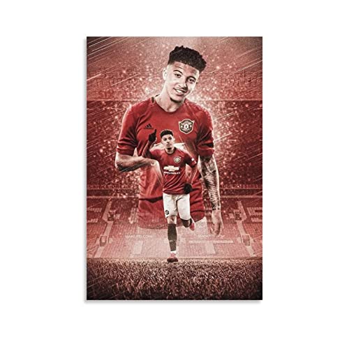 Toile Jadon Sancho peinture football 60x80cm sans cadre pour deco moderne
