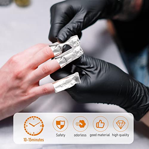 Foto von 100 Stück Nagellack Remover Pads Nail Polish Remover Wraps mit 1 Stück Nagelhaut Schieber Aluminiumfolie Nagellackentferner Hilfsmittel zum einfachen entfernen von UV-Lack oder Nagellack