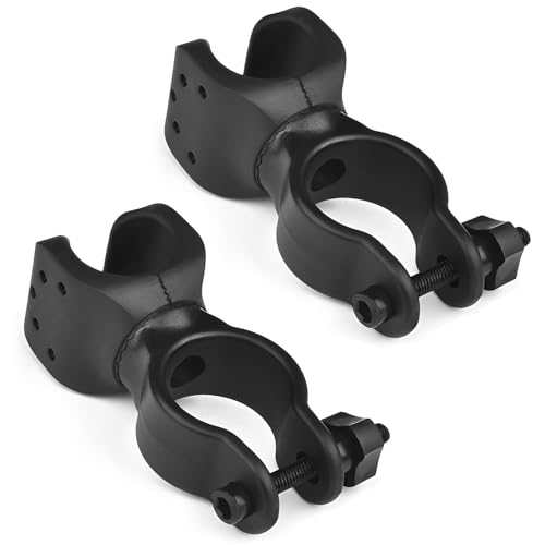 2Pcs Walking Stick Holder Crutch Holder for Mobility Scooter with 360 Degree Rotatable Clip Walking Stick Holder for Mobility Scooter Easy Attach Accessories UK