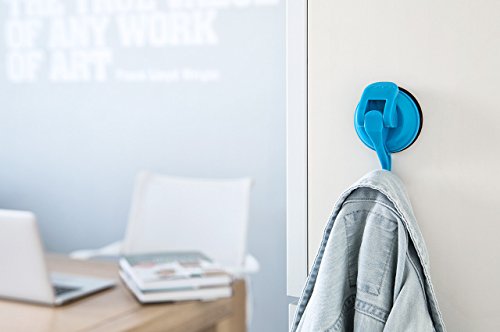 Powerful Push And Lock Color Pop Suction Cup Hook Holds Up To 13 Lbs, Blue #TOP2