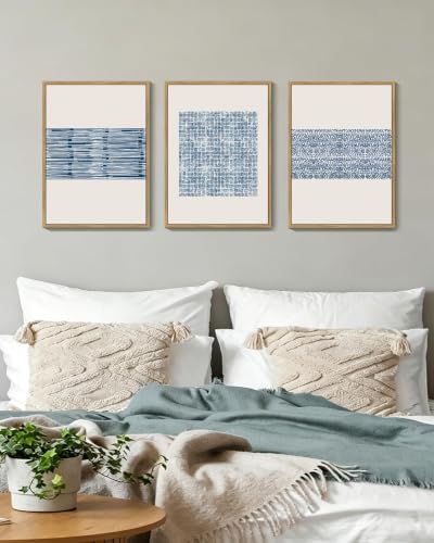 PHOPAGO Blue Abstract Framed Wall Art 11x14in Natural Framed - image 6