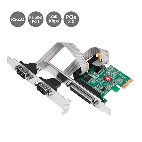 Siig Dual (2) Serial Port / Rs-232 And Single (1) Parallel Port Pcie Card Compatible With 16C550 Uart (Jj-E20411-S1) #TOP1