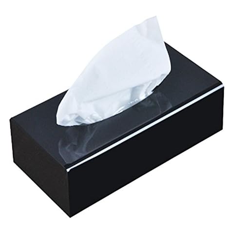 Yakri Modern Clear Acrylic Facial Tissue Dispenser Box Cover / Decorative Napkin Holder TB005 (Black Thick Tissue Box) Cover