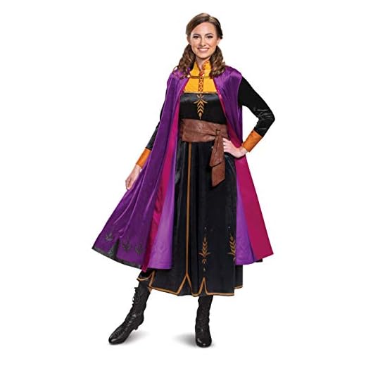 Disguise Women's Disney Anna Frozen 2 Deluxe Adult Costume, Black, L (12-14)