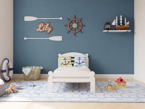 Twin Xl Bed White Finish Arizona Wooden Single Bed Frame Easy To Assemble Crafted From Solid Pine Wood With Wooden Slats Includes 33.85 Tall Headboard And Footboard #TOP2