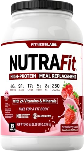 Fitness Labs NutraFit High-Protein Meal Replacement (Strawberry Swirl, 3 Pounds)
