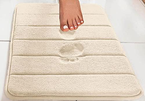 Tapete De Piso Para Banheiro Soft Roma Premium 40cm X 60cm (Bege)