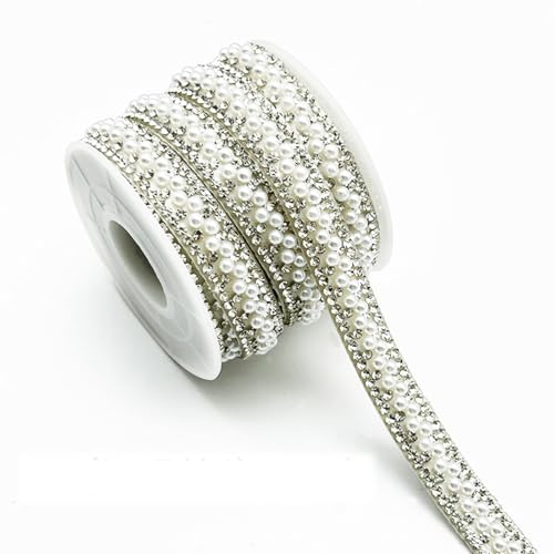 Ruban adhésif en strass blanc nacré pour loisirs créatifs et décoration 1cm x 2,7m - 2