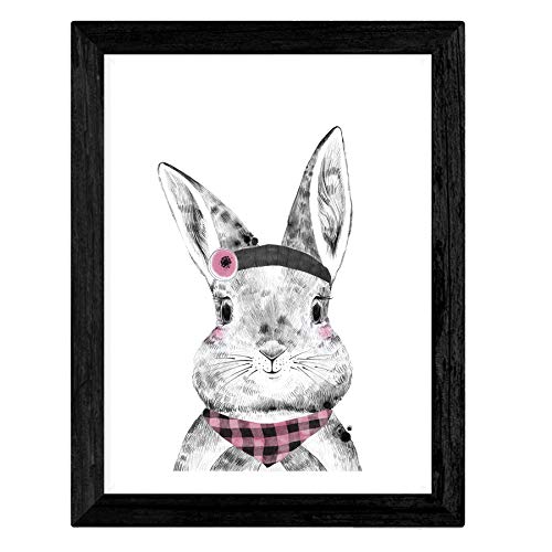 Nacnic Set of 4 sheets of Animals Children's glasses and flowers in A4 size, Poster paper 250 gr Frameless - Image 4