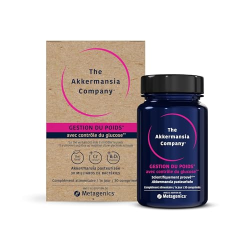 The Akkermansia Company Gestion du poids - Probiotiques, Vitamine D, B1 et B2 - Pour améliorer l'équilibre de la flore intestinale - 30 comprimés
