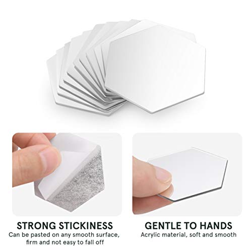 BESPORTBLE 12 Pcs Adesivos de Parede de Espelho Hexagonal AcrÃ­lico Adesivos de Parede ArtÃ­sticos M