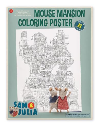 Sam & Julia – Mega XL Malvorlage – 80x115cm So groß wie EIN 6-jähriges Kind - Male das gesamte Mäusehaus, Möbel, Zimmer und Mäuse aus - Kreative Aktivität für Kinder!
