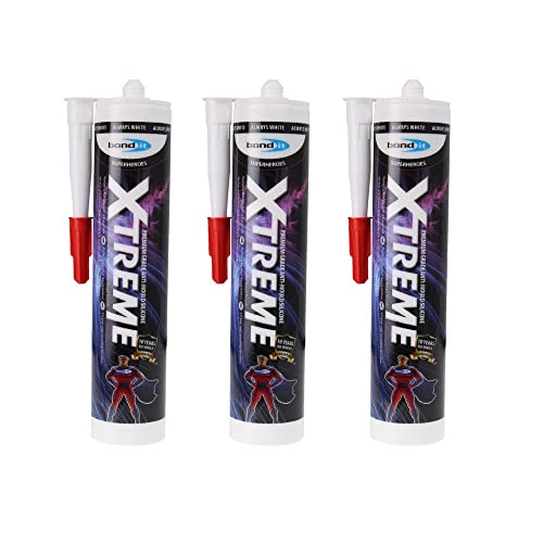 Bond-It 3 X Xtreme White Anti-Mould Silicone Sealant EU3 Cartridge 310ml - a flexible, permanently waterproof sealant ideal