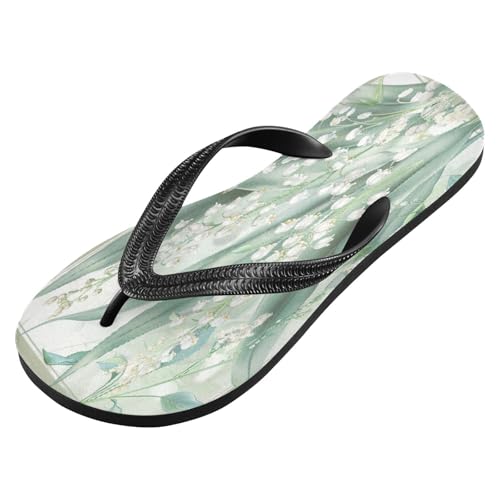 Tongs en caoutchouc Lily Of Valley pour femme avec motif fleur séchage rapide