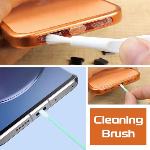 Muorruo 4 Piezas Tapón de protección contra Polvo USB C, Cubierta de Puerto de Carga Tipo C con Malla para Altavoz, Accesorio para teléfono Tapa de protección USB C, Adhesivo Compatible con iPhone - imagen 5