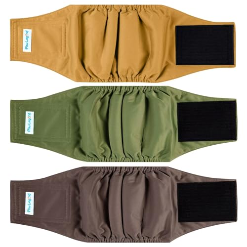 Image of Paw Legend Washable Dogs Diapers Male Dog Belly Bands for Male Dogs Diapers Reusable Puppy & Doggie Diapers Male (3 Pack, Small)