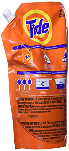Tide Laundry Detergent Liquid, Original Scent, He Turbo Clean, Pack Of 3 Smart Pouches, 93 Loads Total #TOP3