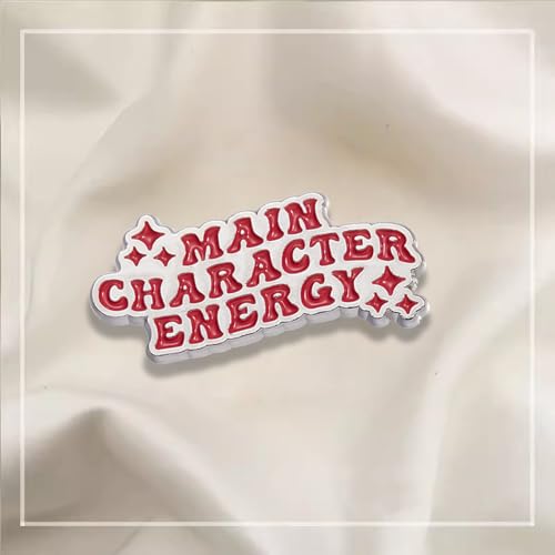 Image of Main Character Energy Theme Pin Cute Pins for Bags Funny Enamel Pins Stylish Pins for Clothing, Bags and Lanyards